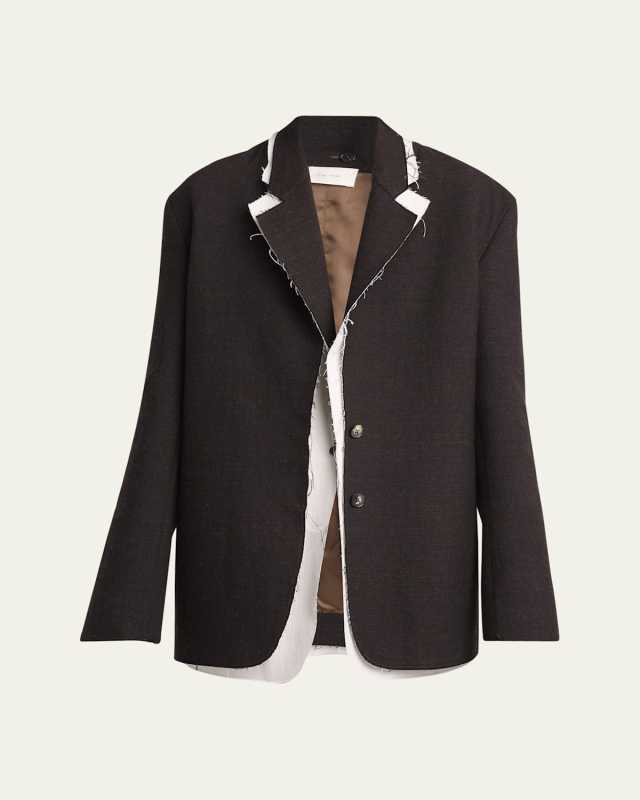 Lysandre Layered Frayed-Trim Jacket